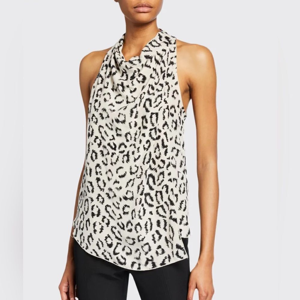 A.L.C Ella Leopard Print Top Blouse